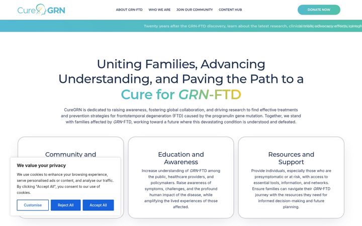 Screenshot του curegrn.org