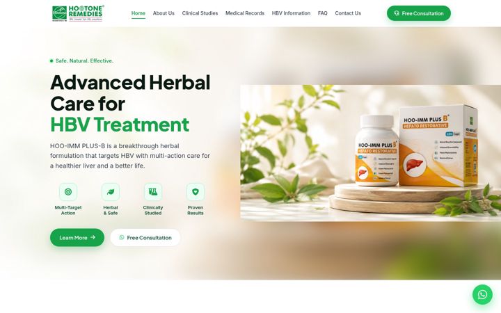 Screenshot of curehbv.com