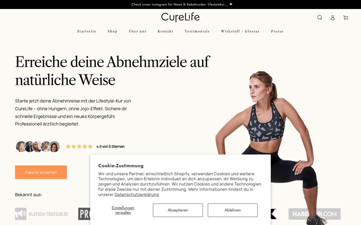Screenshot of curelife.de