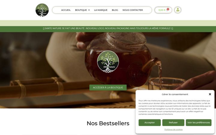 Screenshot of curesantenature.fr