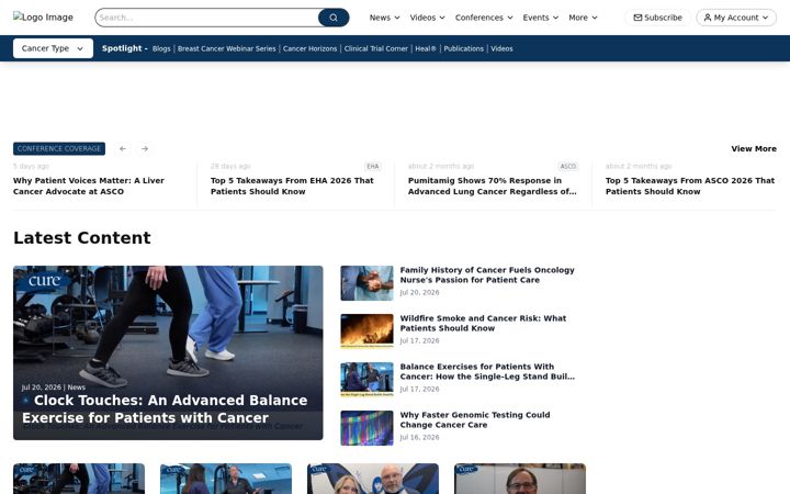 Screenshot of curetoday.com