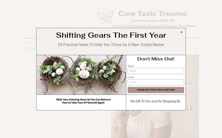Screenshot of curetoxictrauma.com