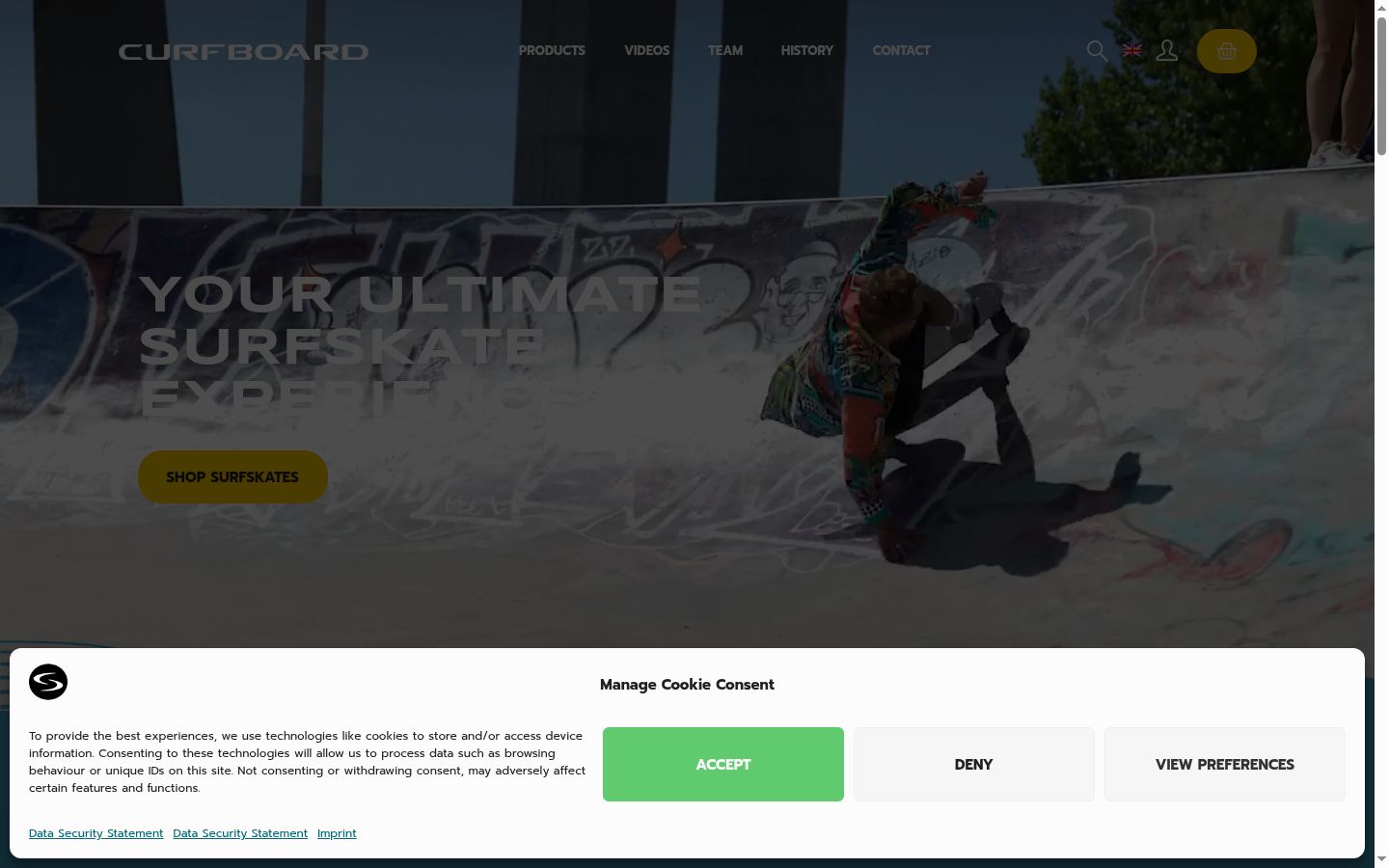 Screenshot del banner di consenso mostrato prima di qualsiasi interazione