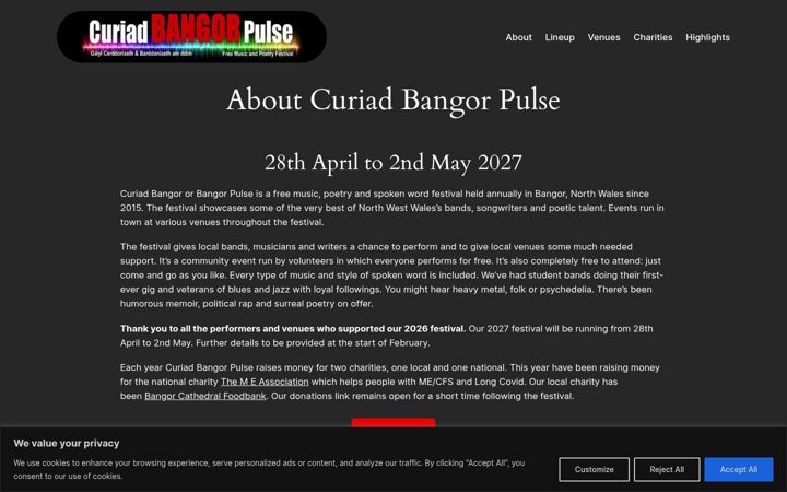 Screenshot of curiadbangorpulse.com