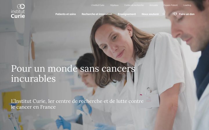 Screenshot of curie.fr