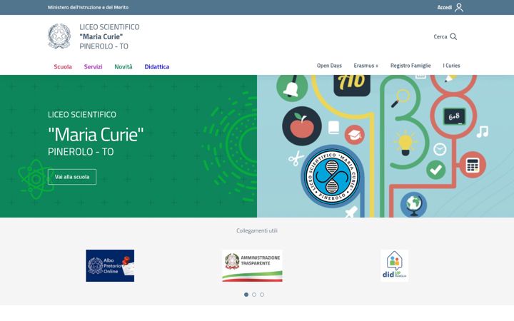 Screenshot von curiepinerolo.edu.it