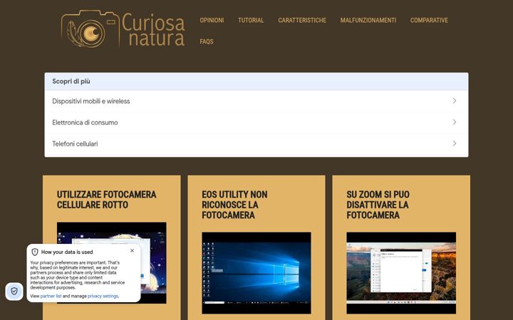 Screenshot of curiosanatura.it