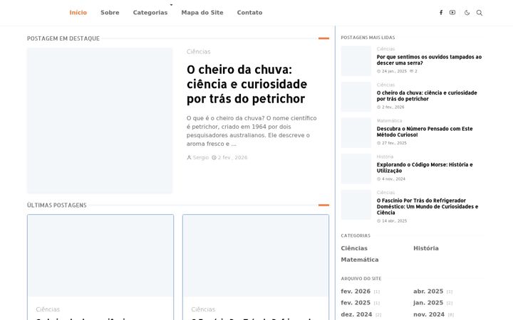 Screenshot of curiosidadesiapema.com.br