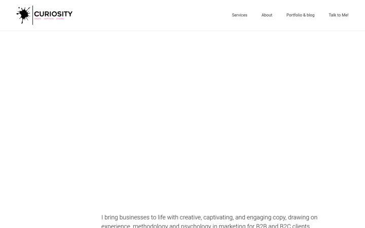 Screenshot di curiositycopywriting.co.uk