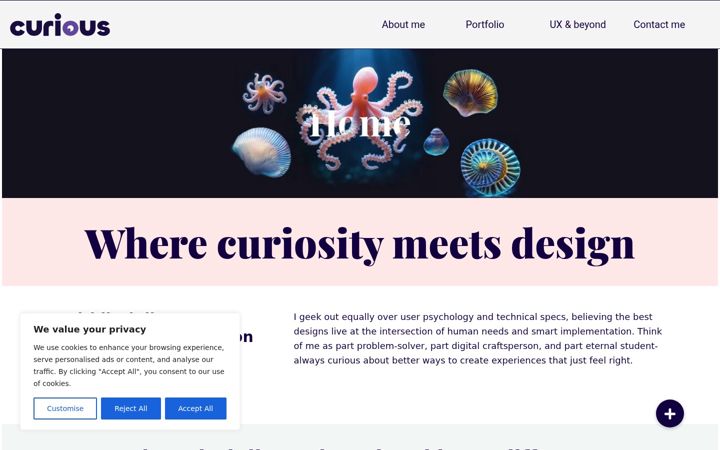 Screenshot of curious-bydesign.com