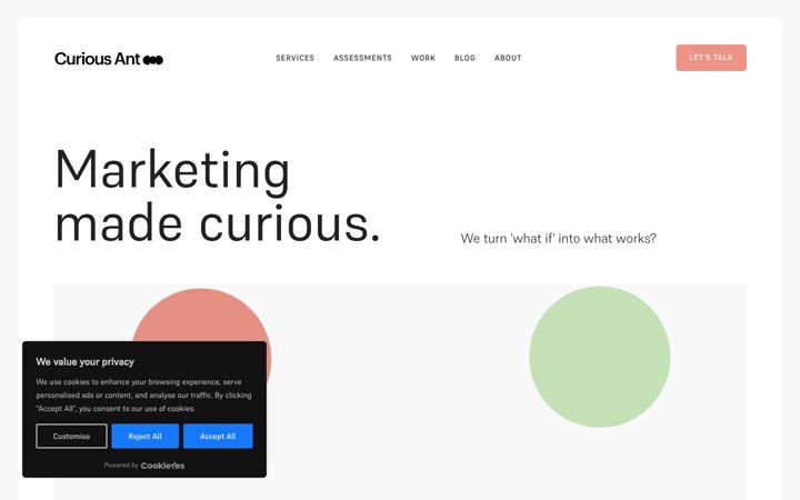 Screenshot of curiousant.com