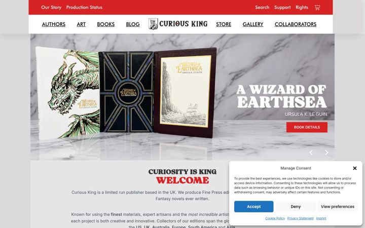 Screenshot of curiousking.co.uk