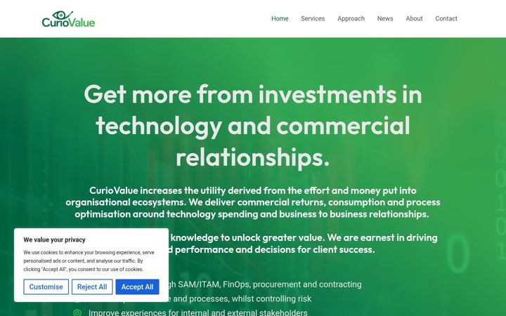 Screenshot of curiovalue.com