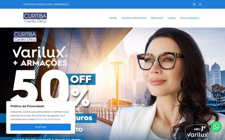 Screenshot of curitibacentrootico.com.br