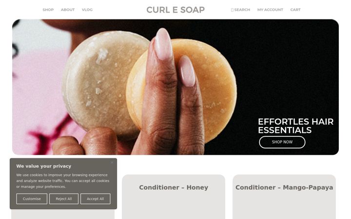 Screenshot of curlesoap.com