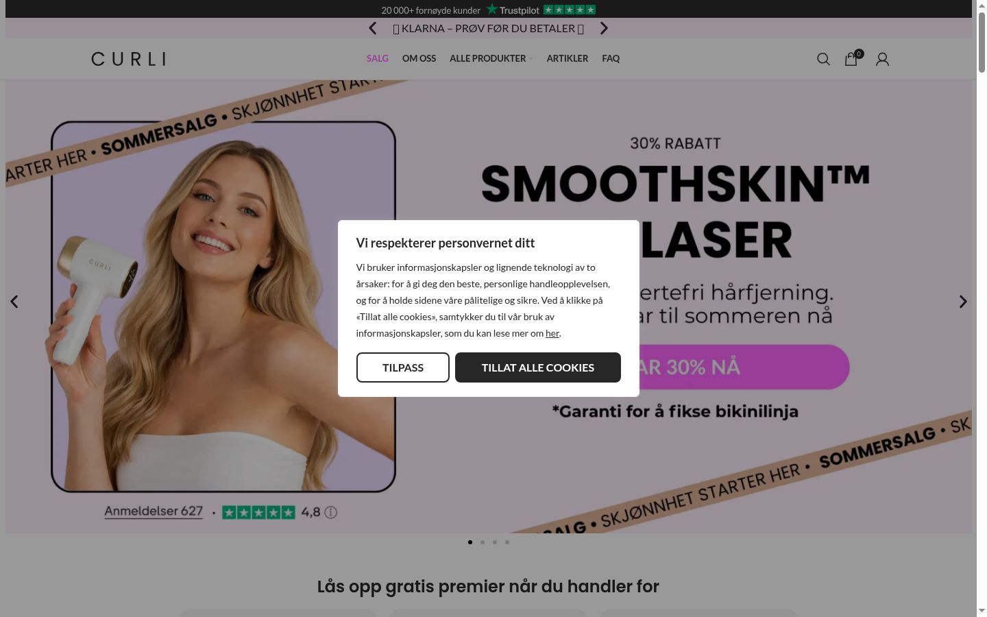 Snímek obrazovky baneru souhlasu zobrazeného před jakoukoli interakcí