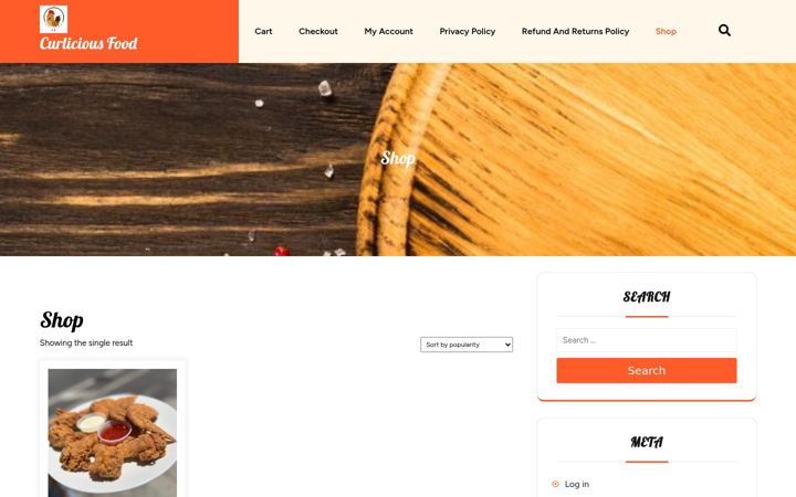 Screenshot of curliciousfood.com