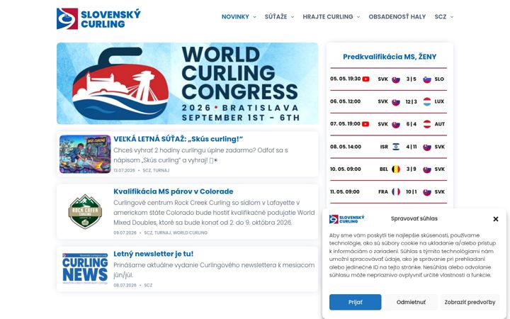 Screenshot of curling.sk
