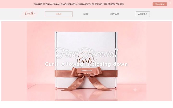 Screenshot di curlsallowed.co.uk
