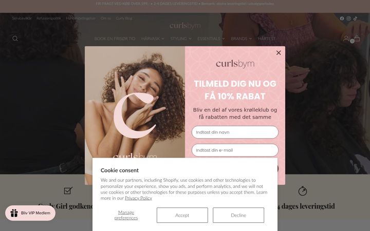 Screenshot of curlsbym.dk