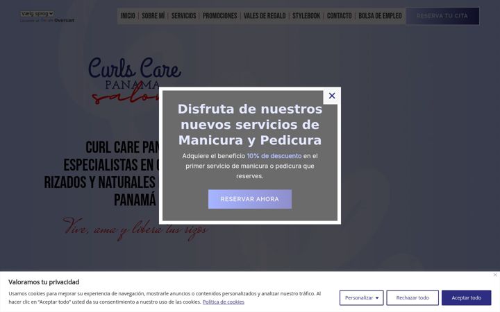 Screenshot of curlscarepanama.com
