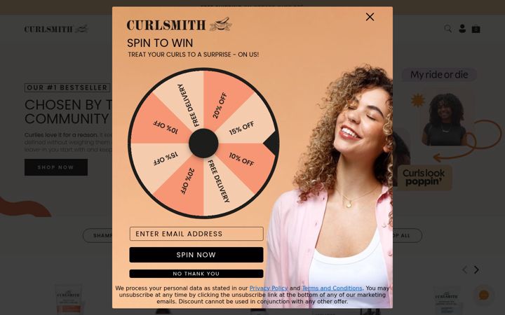 Screenshot of curlsmith.com