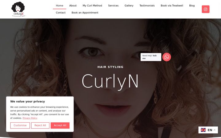 Screenshot of curlyn.nl