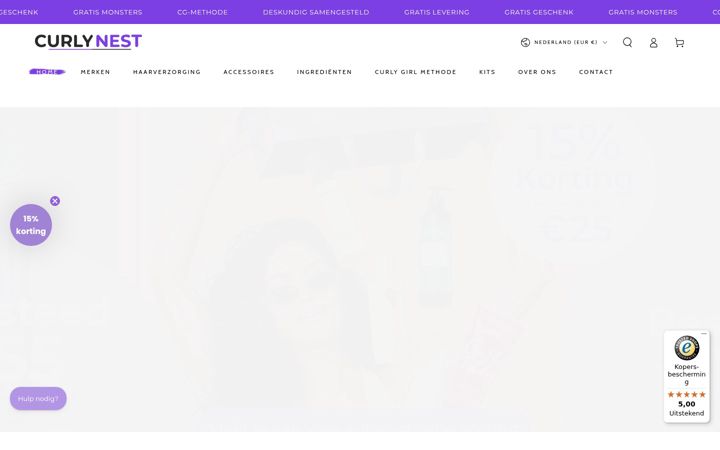 Screenshot of curlynest.com