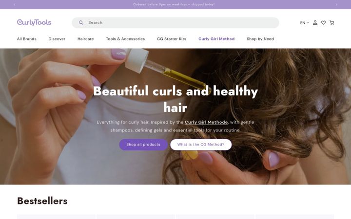 Screenshot of curlytools.com