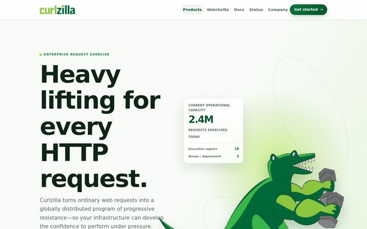 Screenshot of curlzilla.com