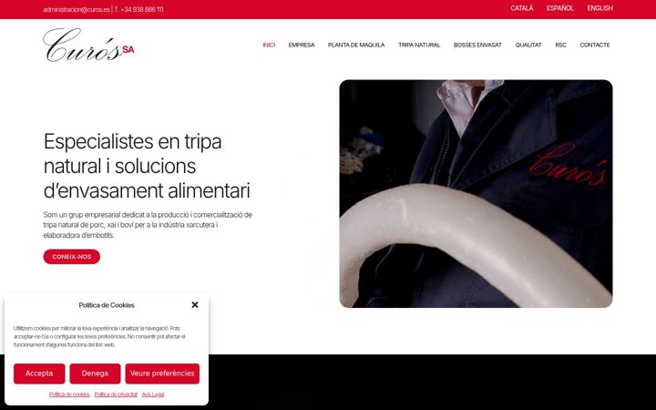 Captură de ecran a curos.es