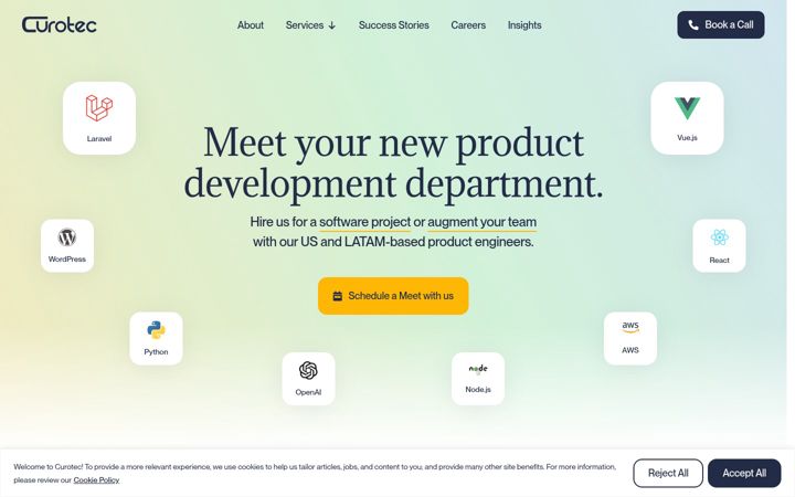 Screenshot of curotec.com