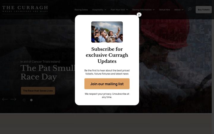 Screenshot of curragh.ie