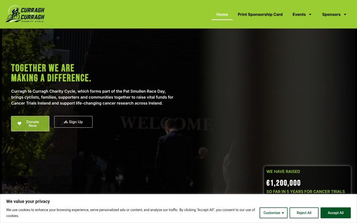 Screenshot of curraghtocurragh.ie