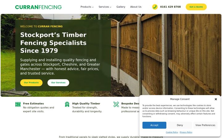 Screenshot di curranfencing.co.uk