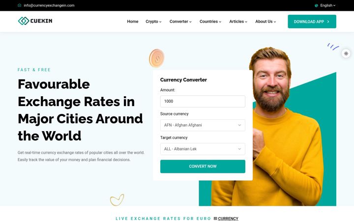 Screenshot of currencyexchangein.com