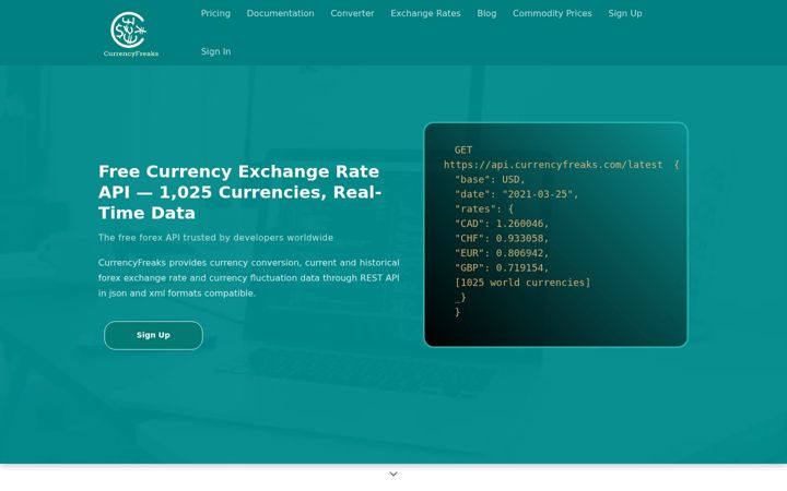 Screenshot of currencyfreaks.com