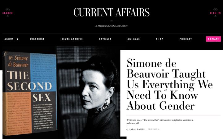 Skjámynd af currentaffairs.org