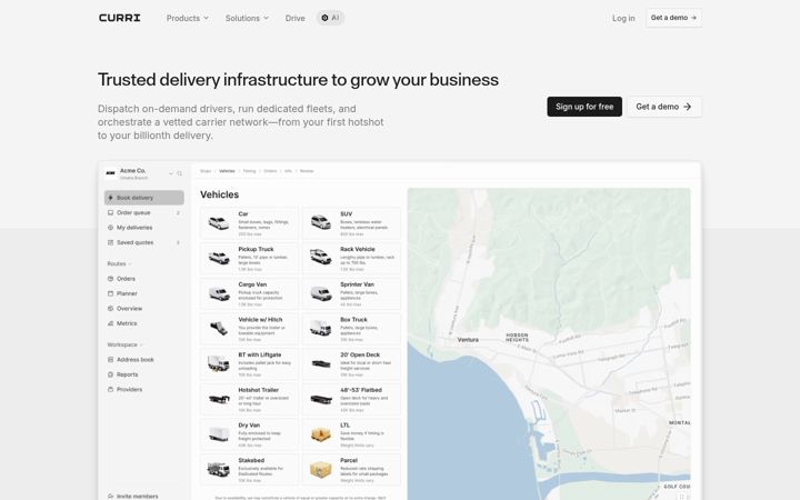 Screenshot of curri.com