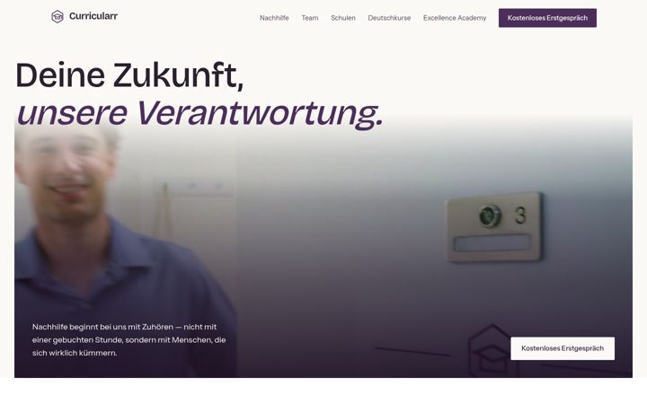 Screenshot of curricularr.com
