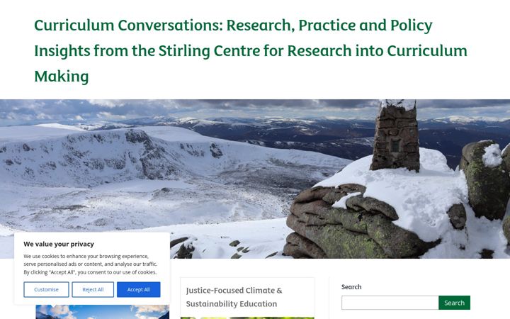 Screenshot of curriculumconversations.stir.ac.uk
