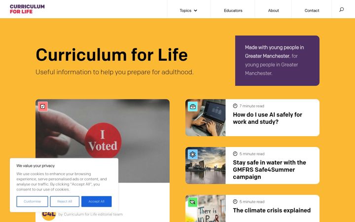 Screenshot di curriculumforlifegm.co.uk