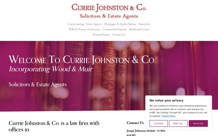 Screenshot di currie-johnston-solicitors.co.uk