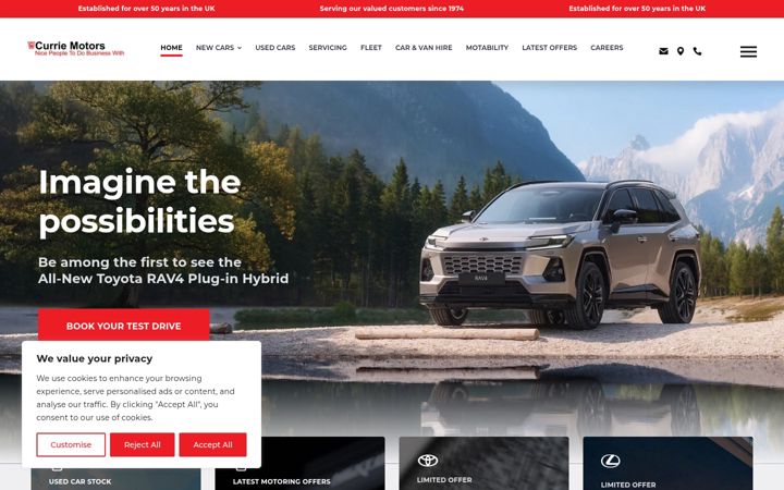 Screenshot di curriemotors.co.uk