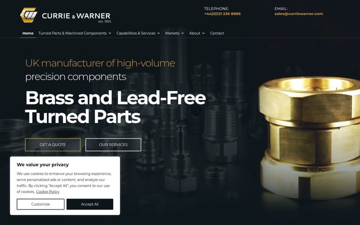 Screenshot of curriewarner.com