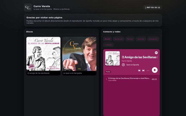 Screenshot of currovarela.com