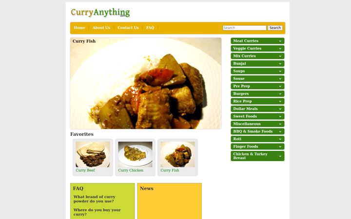 Screenshot of curryanything.com