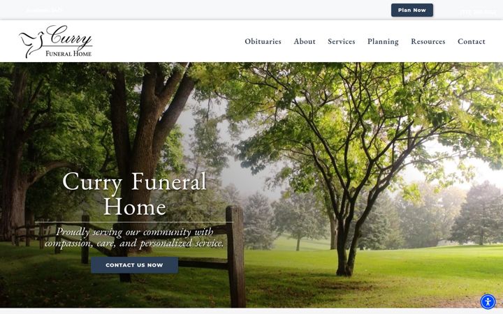 Screenshot of curryfuneral.com