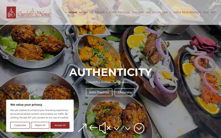 Screenshot of curryhousepaphos.com