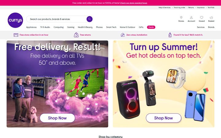 Screenshot of currys.ie